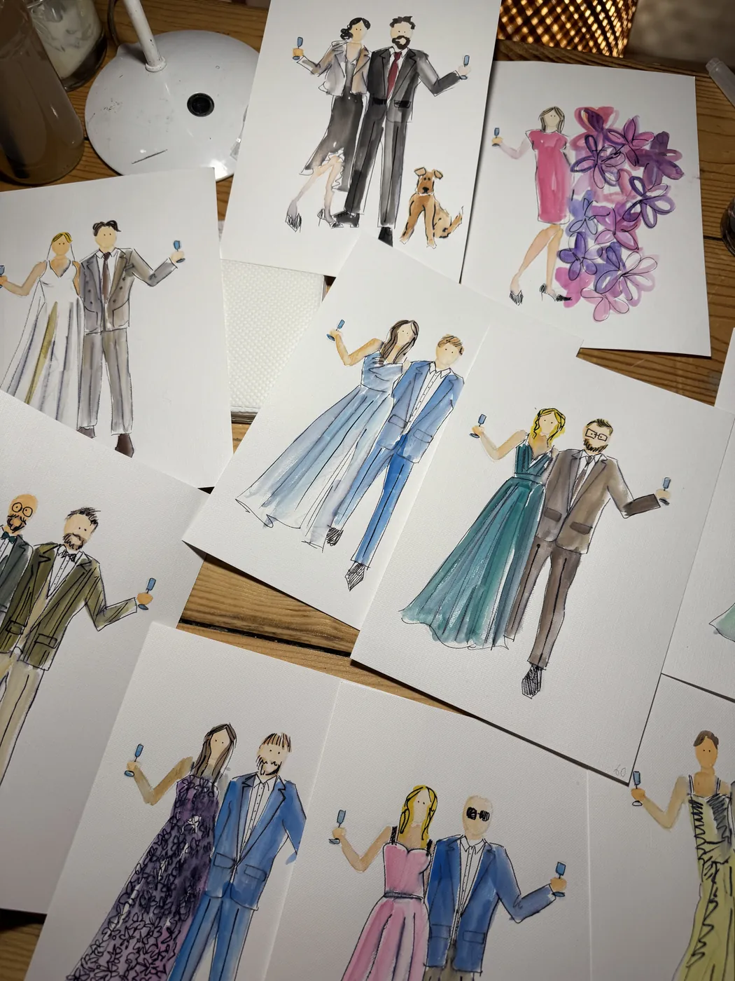 Personalizowane ilustracje gosci przygotowane podczas wydarzenia